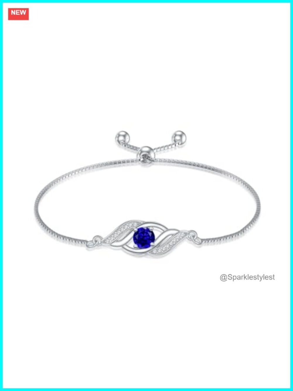 925 Sterling Silver Infinity Birthstone Bracelet for Women Fine Jewelry Gift